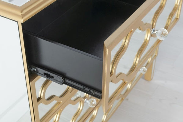 Cairo Mirrored Gold Trim 3+2 Drawers Chest