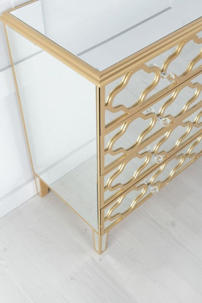 Cairo Mirrored Gold Trim 3+2 Drawers Chest
