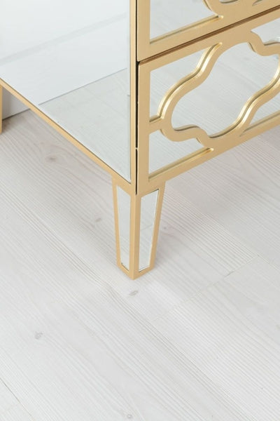 Cairo Mirrored Gold Trim 3+2 Drawers Chest