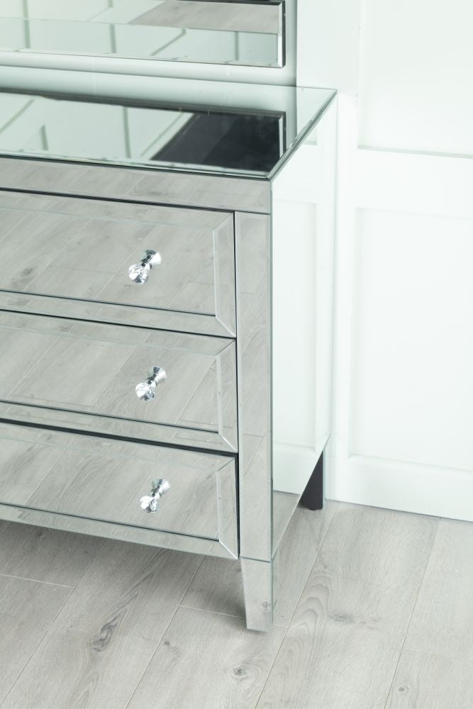Vasari Mirrored 3 Drawer Small Chest