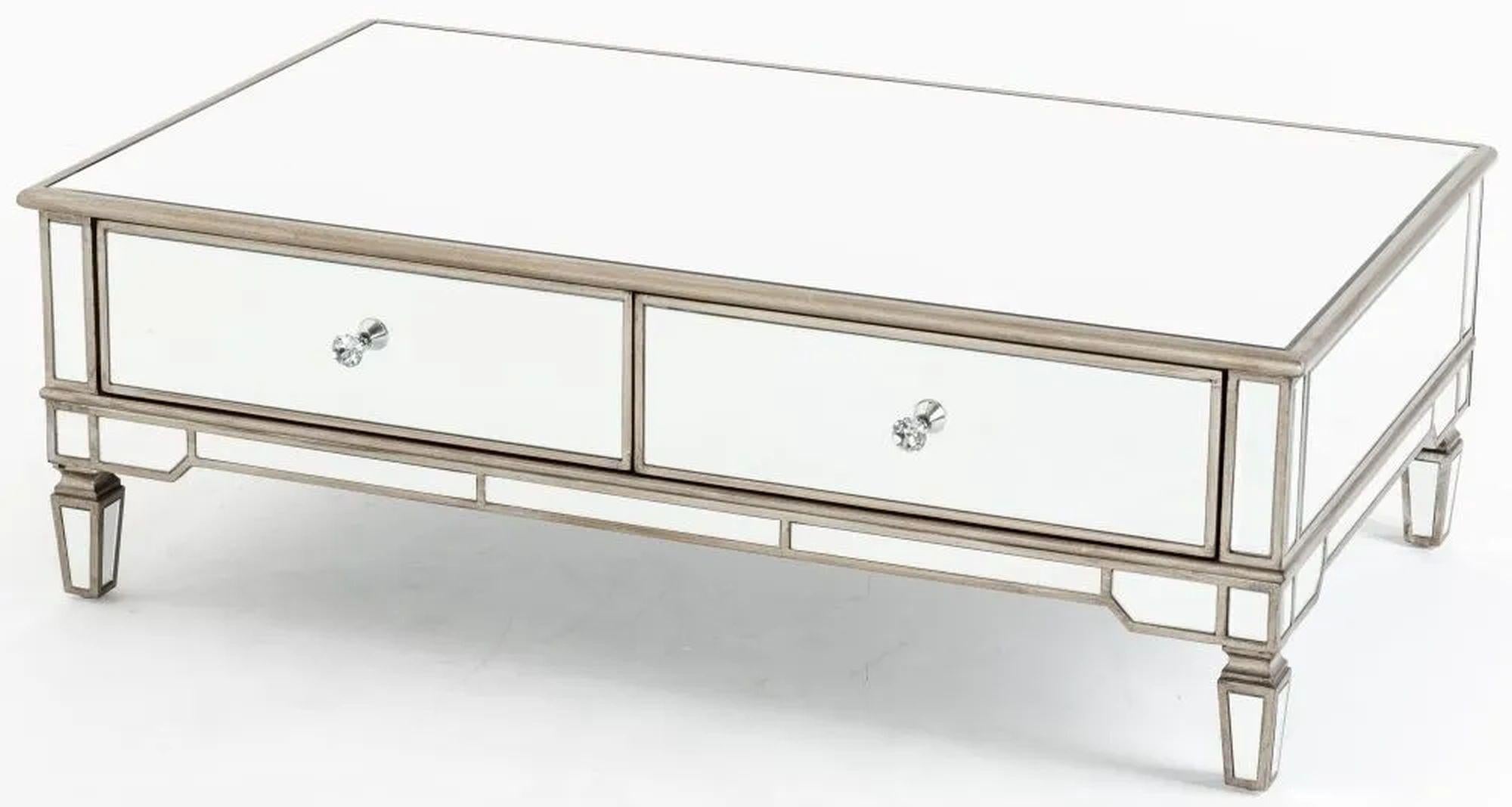 Acorn Mirrored Champagne Trim Coffee Table