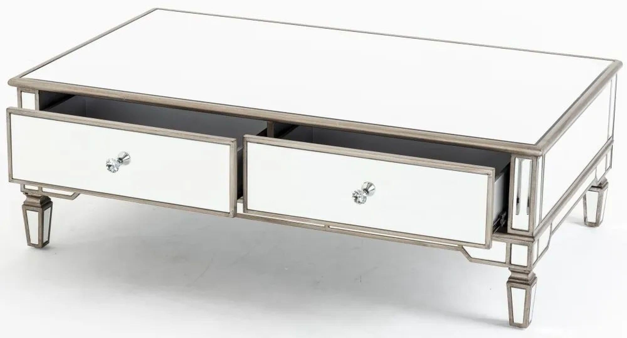 Acorn Mirrored Champagne Trim Coffee Table