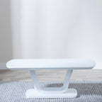 Alpen White Gloss Coffee Table with Glass Top