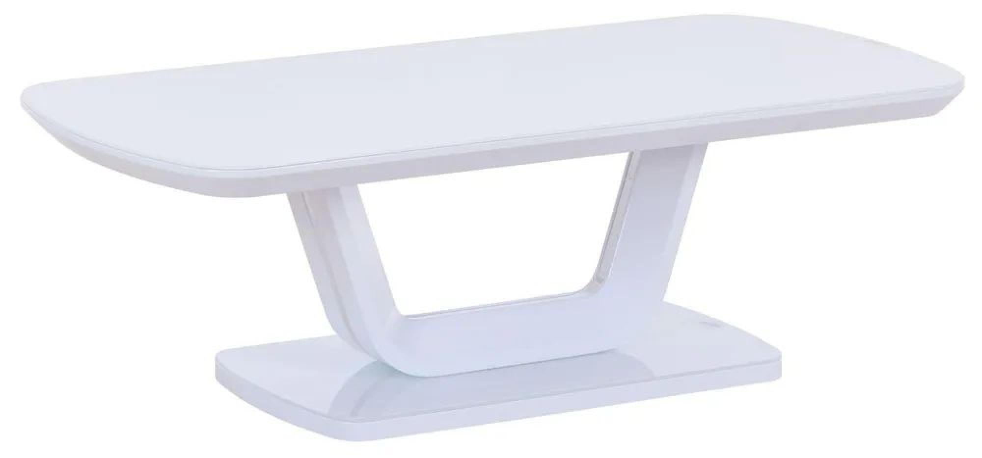 Alpen White Gloss Coffee Table with Glass Top