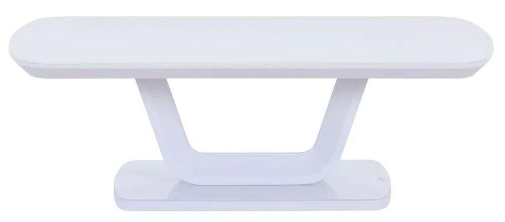 Alpen White Gloss Coffee Table with Glass Top