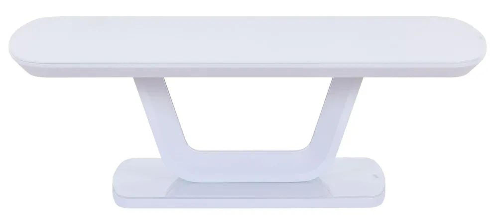 Alpen White Gloss Coffee Table with Glass Top