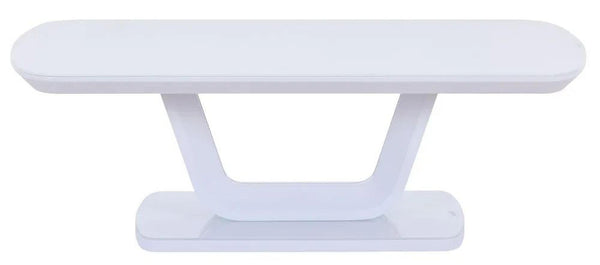 Alpen White Gloss Coffee Table with Glass Top