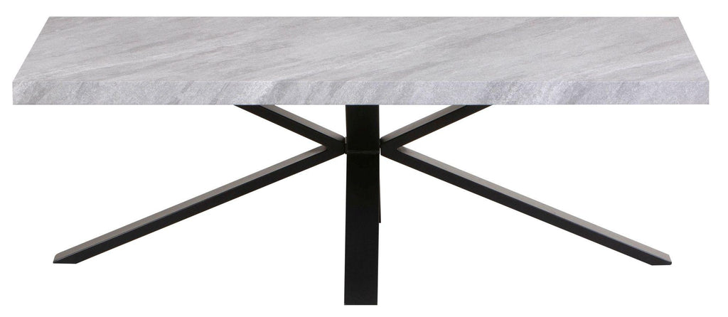 Cadell Grey Concrete Effect Coffee Table with Black Spider Legs