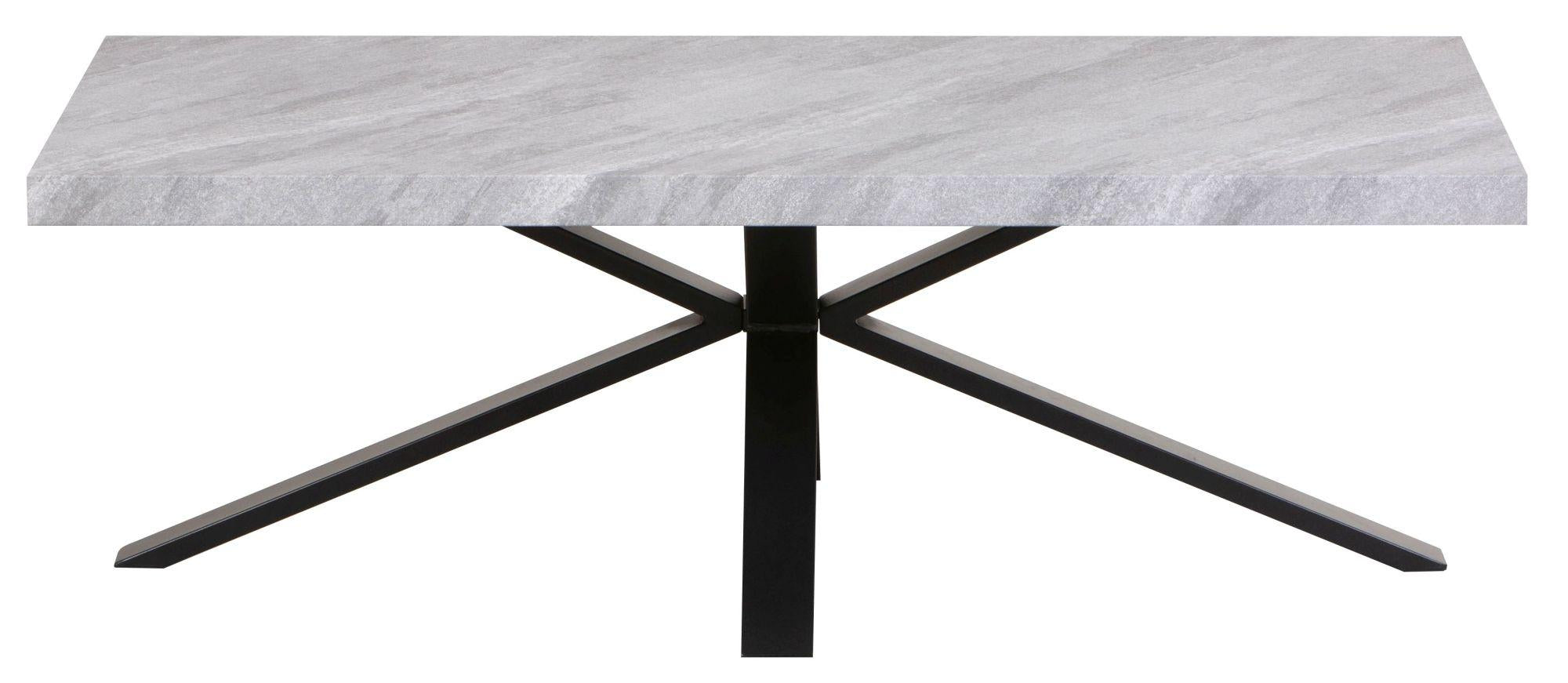 Cadell Grey Concrete Effect Coffee Table with Black Spider Legs