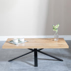 Cadell Industrial Oak Effect Coffee Table with Black Spider Legs