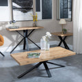 Cadell Industrial Oak Effect Coffee Table with Black Spider Legs