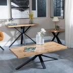 Cadell Industrial Oak Effect Coffee Table with Black Spider Legs