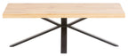 Cadell Industrial Oak Effect Coffee Table with Black Spider Legs