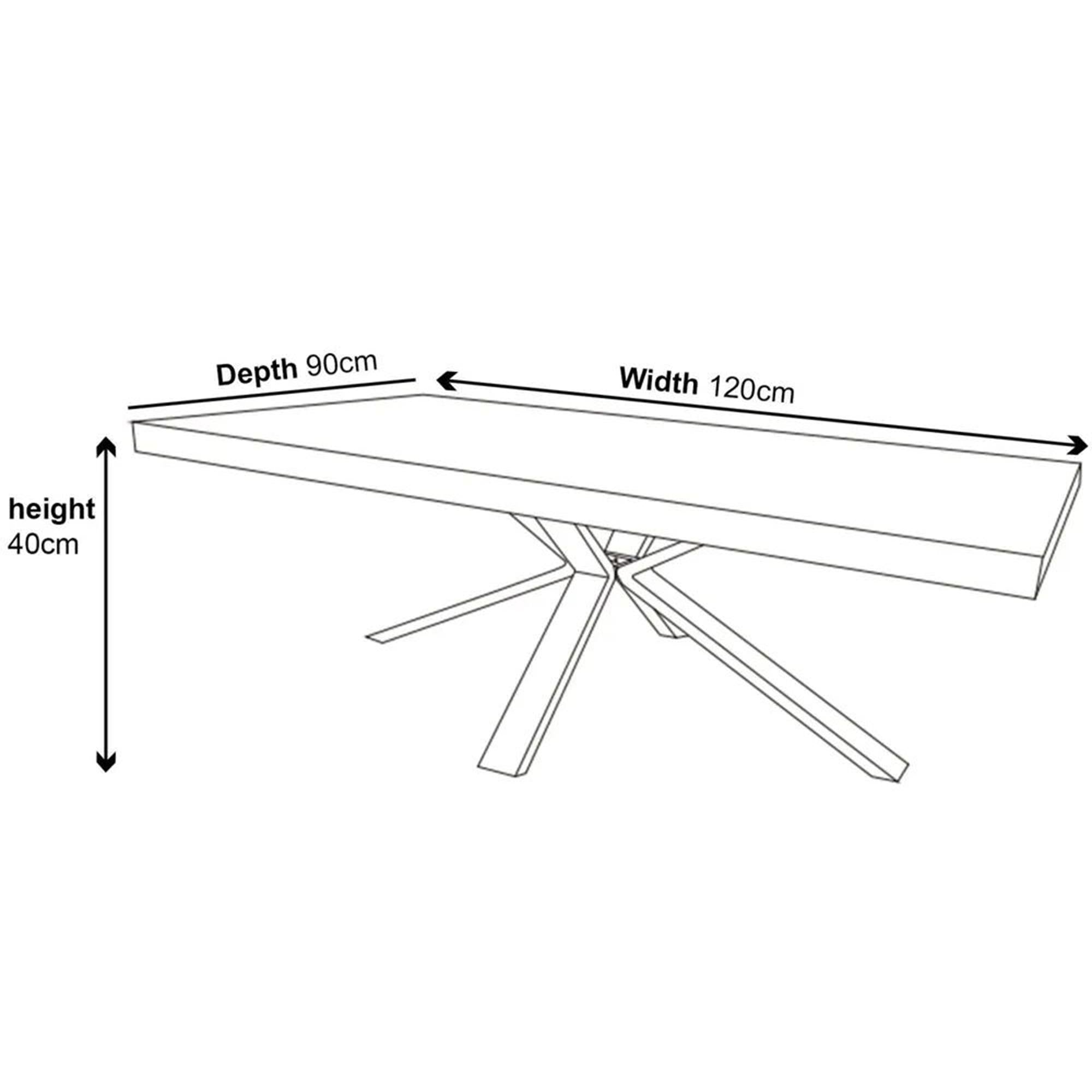 Cadell Industrial Oak Effect Coffee Table with Black Spider Legs