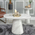 Cannes White Marble Oval Coffee Table