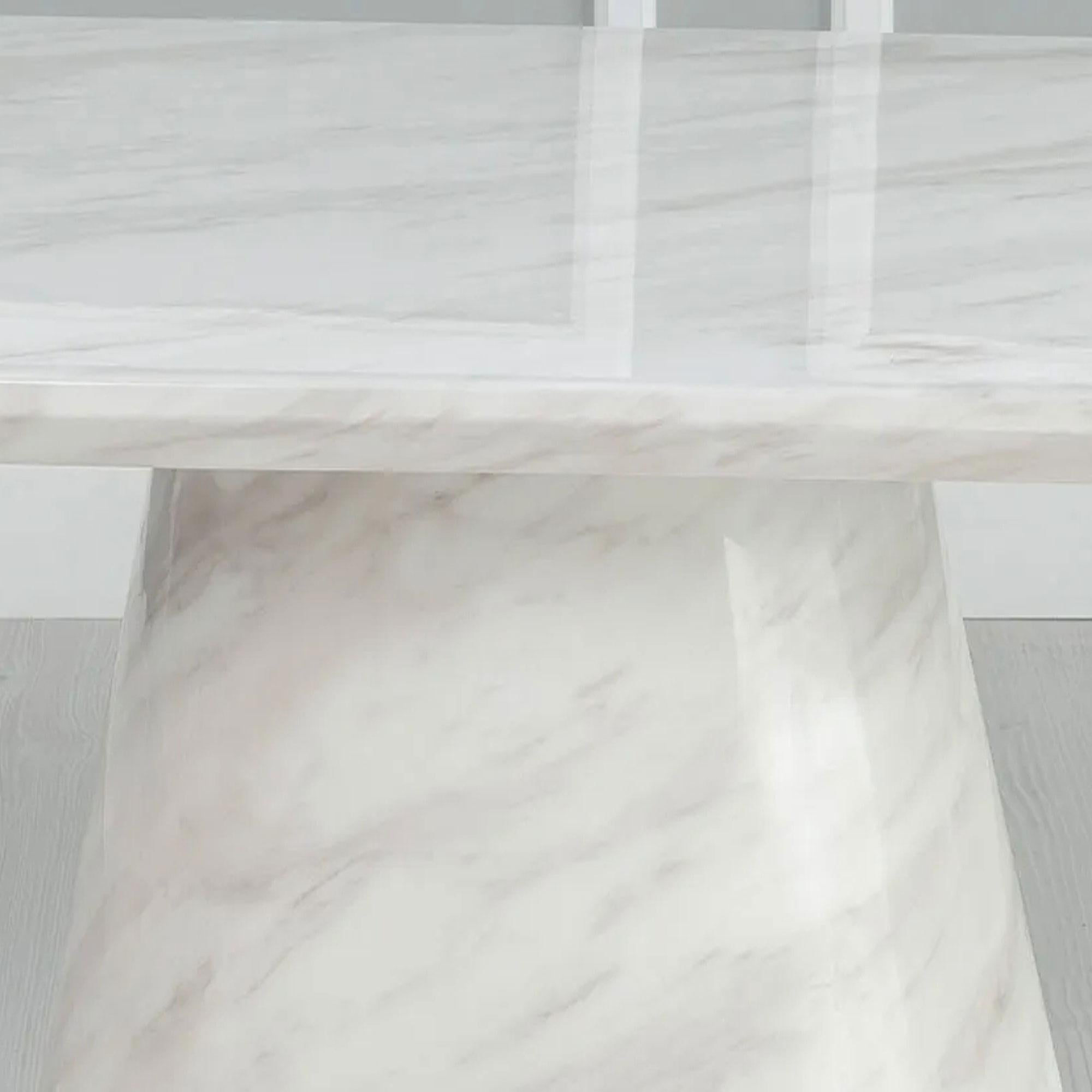Cannes White Marble Oval Coffee Table