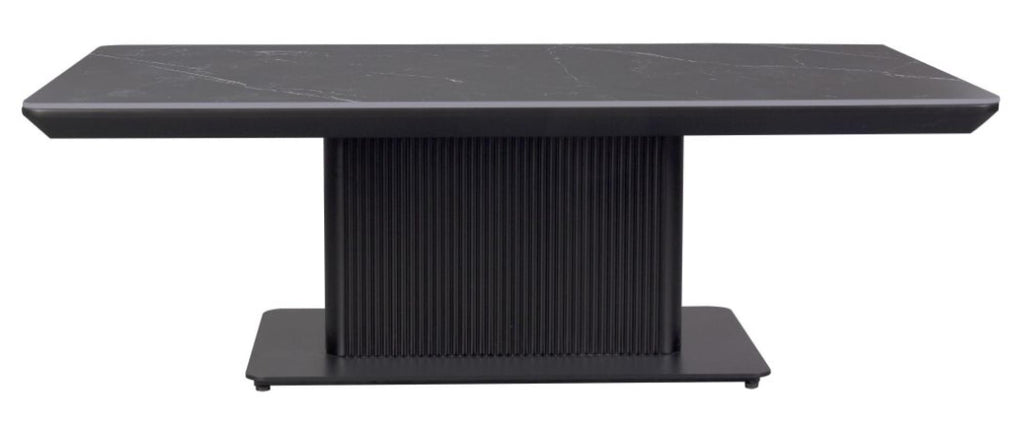 Dante Black Ceramic Fluted Coffee Table