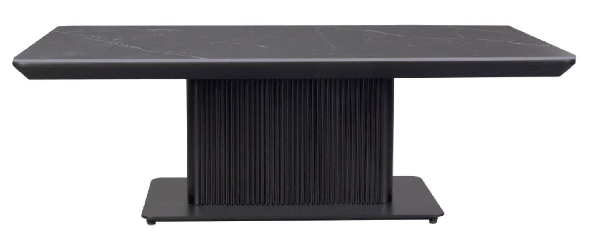 Dante Black Ceramic Fluted Coffee Table