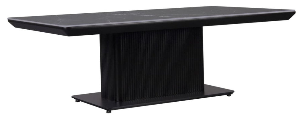 Dante Black Ceramic Fluted Coffee Table