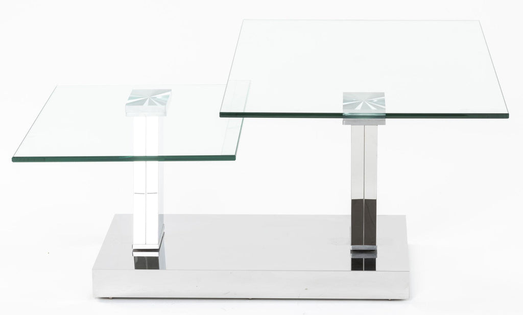 Enzo Swivel Glass Top Coffee Table