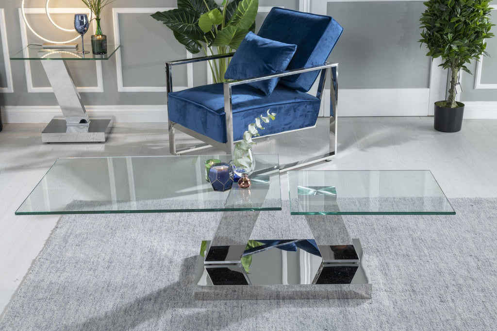 Enzo Swivel Glass Top Coffee Table