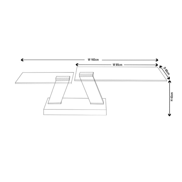Enzo Swivel Glass Top Coffee Table