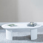 Mondrian White Melamine Top Oval Coffee Table