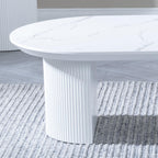 Mondrian White Melamine Top Oval Coffee Table