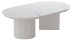 Mondrian White Melamine Top Oval Coffee Table
