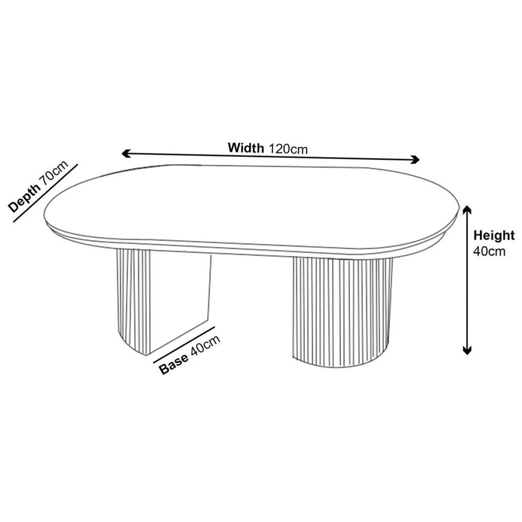 Mondrian White Melamine Top Oval Coffee Table