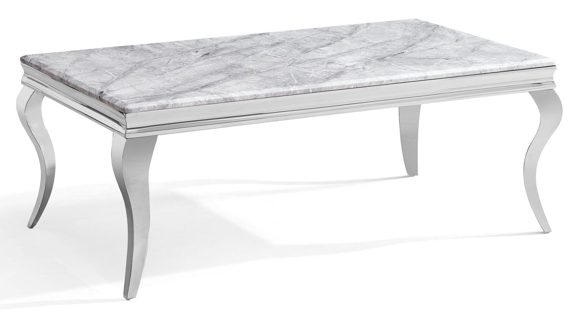 Merida Grey Marble and Chrome Coffee Table