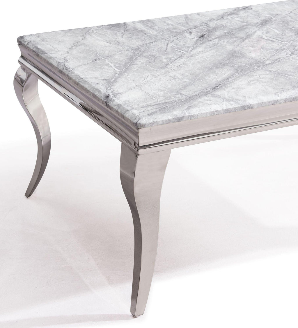 Merida Grey Marble and Chrome Coffee Table
