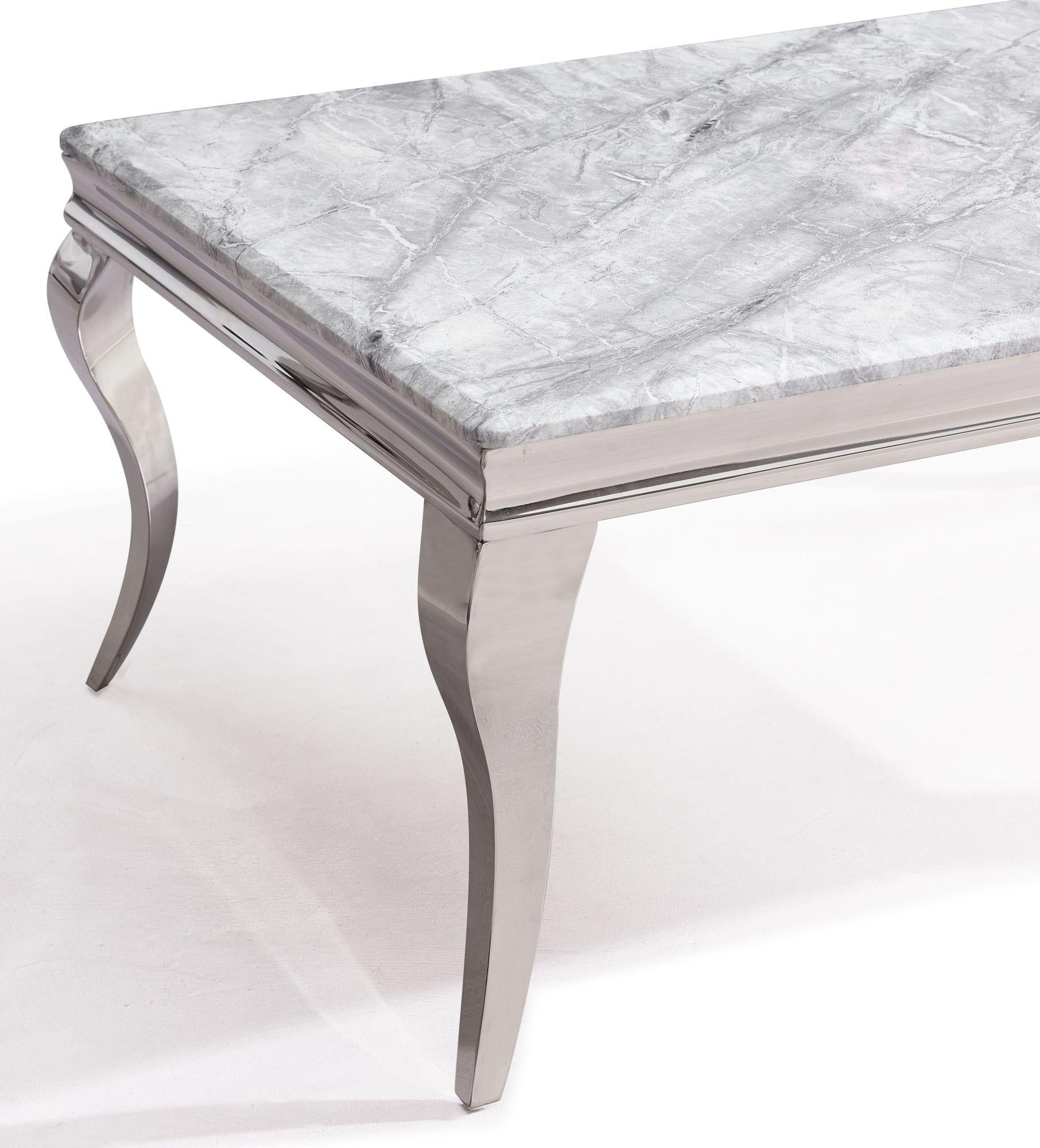 Merida Grey Marble and Chrome Coffee Table