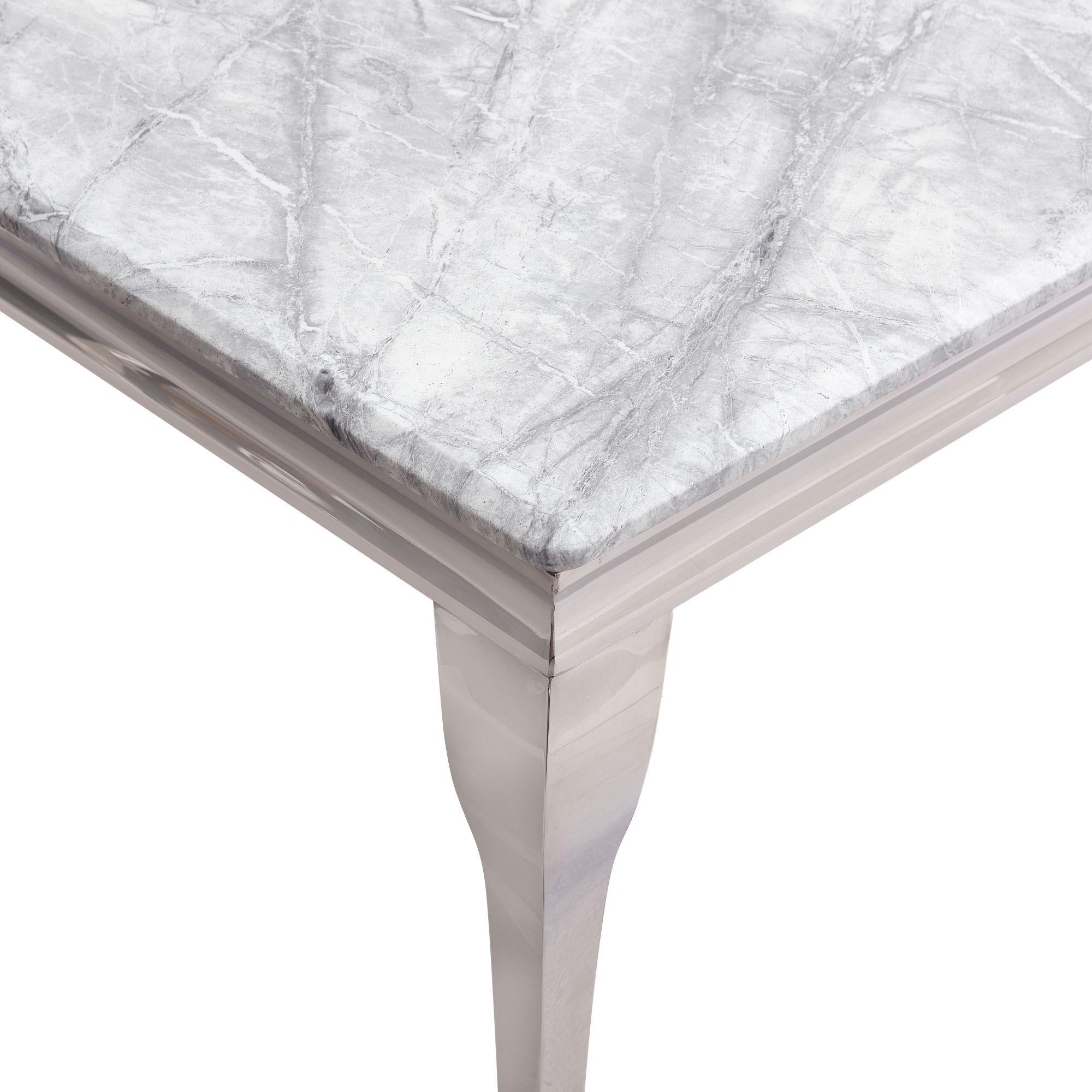Merida Grey Marble and Chrome Coffee Table