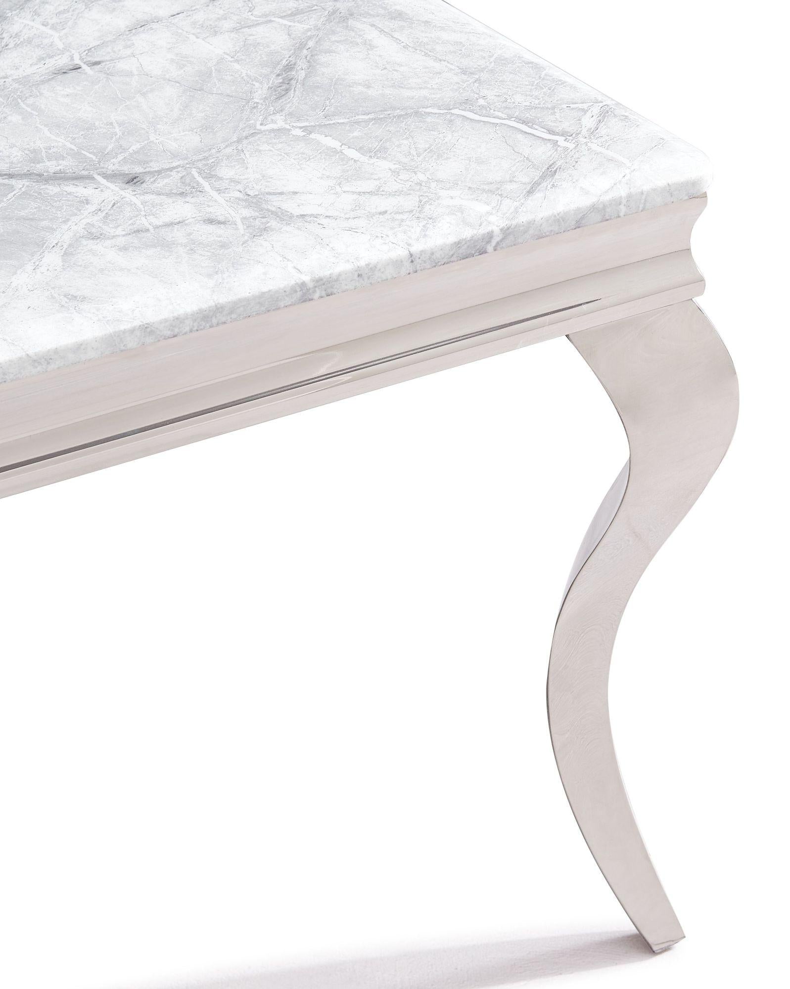 Merida Grey Marble and Chrome Coffee Table
