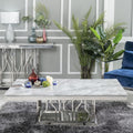 Mercury Grey Marble and Chrome Coffee Table