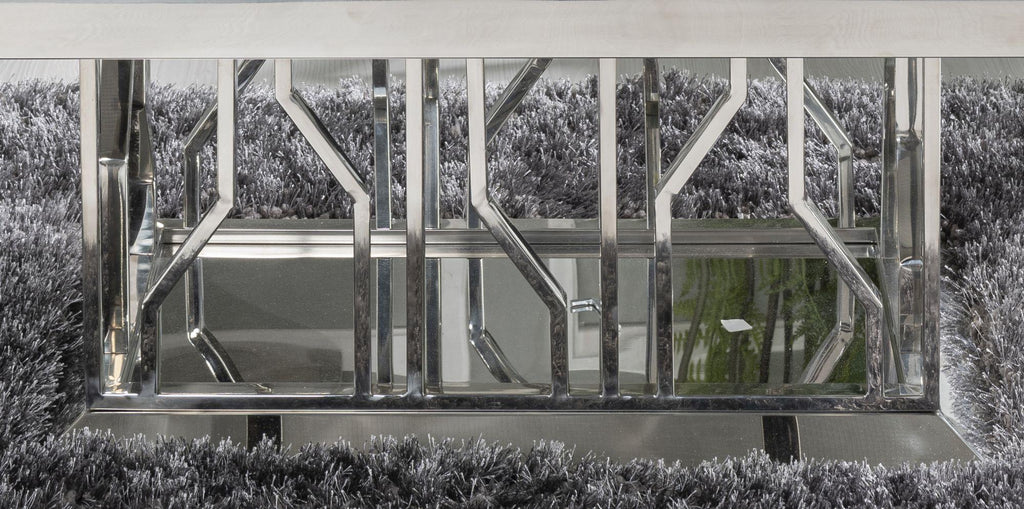 Mercury Grey Marble and Chrome Coffee Table