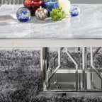 Mercury Grey Marble and Chrome Coffee Table