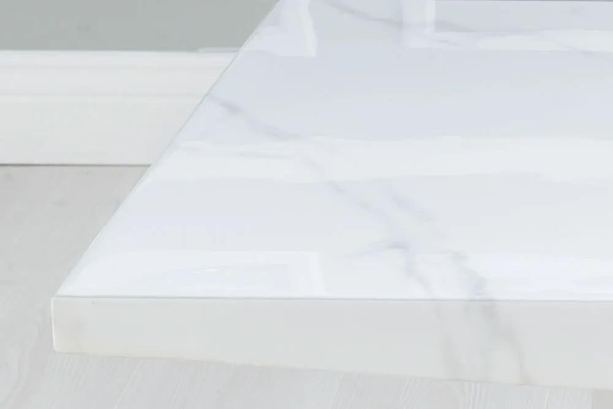 Olympia Square White Marble Coffee Table