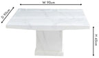Olympia Square White Marble Coffee Table