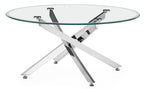 Sutton Clear Glass and Chrome Round Coffee Table - 90cm Tempered Top