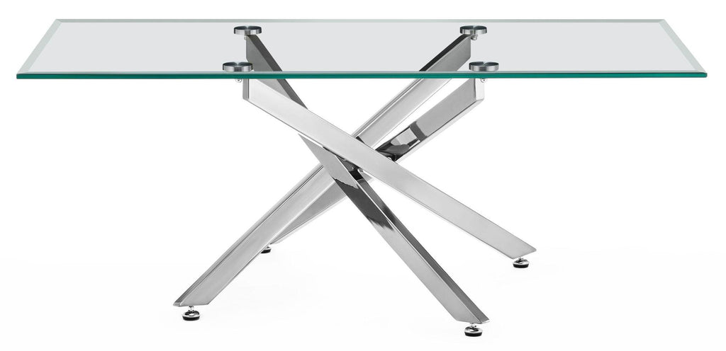 Sutton Clear Glass and Chrome Coffee Table - 110cm Tempered Top