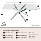 Sutton Clear Glass and Chrome Coffee Table - 110cm Tempered Top