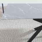 Sutton Grey and Black Coffee Table - 110cm Glass Top with Concrete Effect