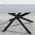 Sutton Grey and Black Coffee Table - 110cm Glass Top with Concrete Effect