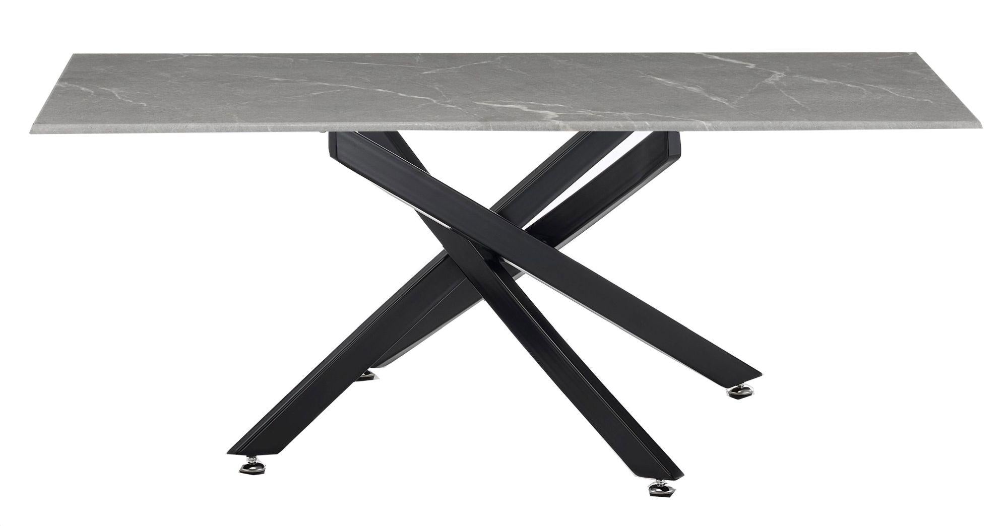 Sutton Grey and Black Coffee Table - 110cm Glass Top with Concrete Effect