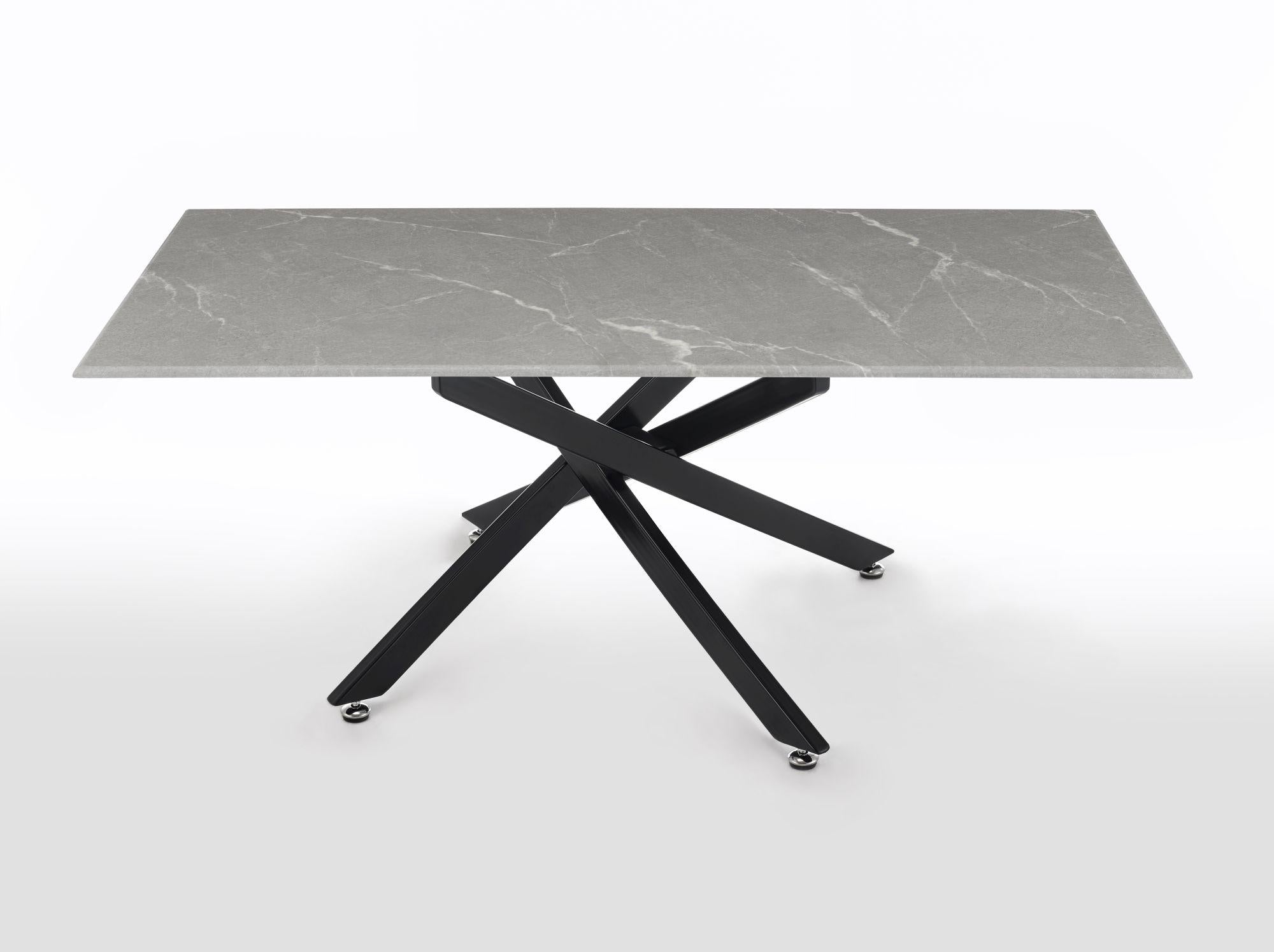 Sutton Grey and Black Coffee Table - 110cm Glass Top with Concrete Effect