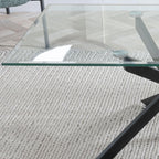 Sutton Clear Glass and Black Coffee Table - 110cm Tempered Top