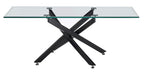 Sutton Clear Glass and Black Coffee Table - 110cm Tempered Top