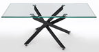 Sutton Clear Glass and Black Coffee Table - 110cm Tempered Top